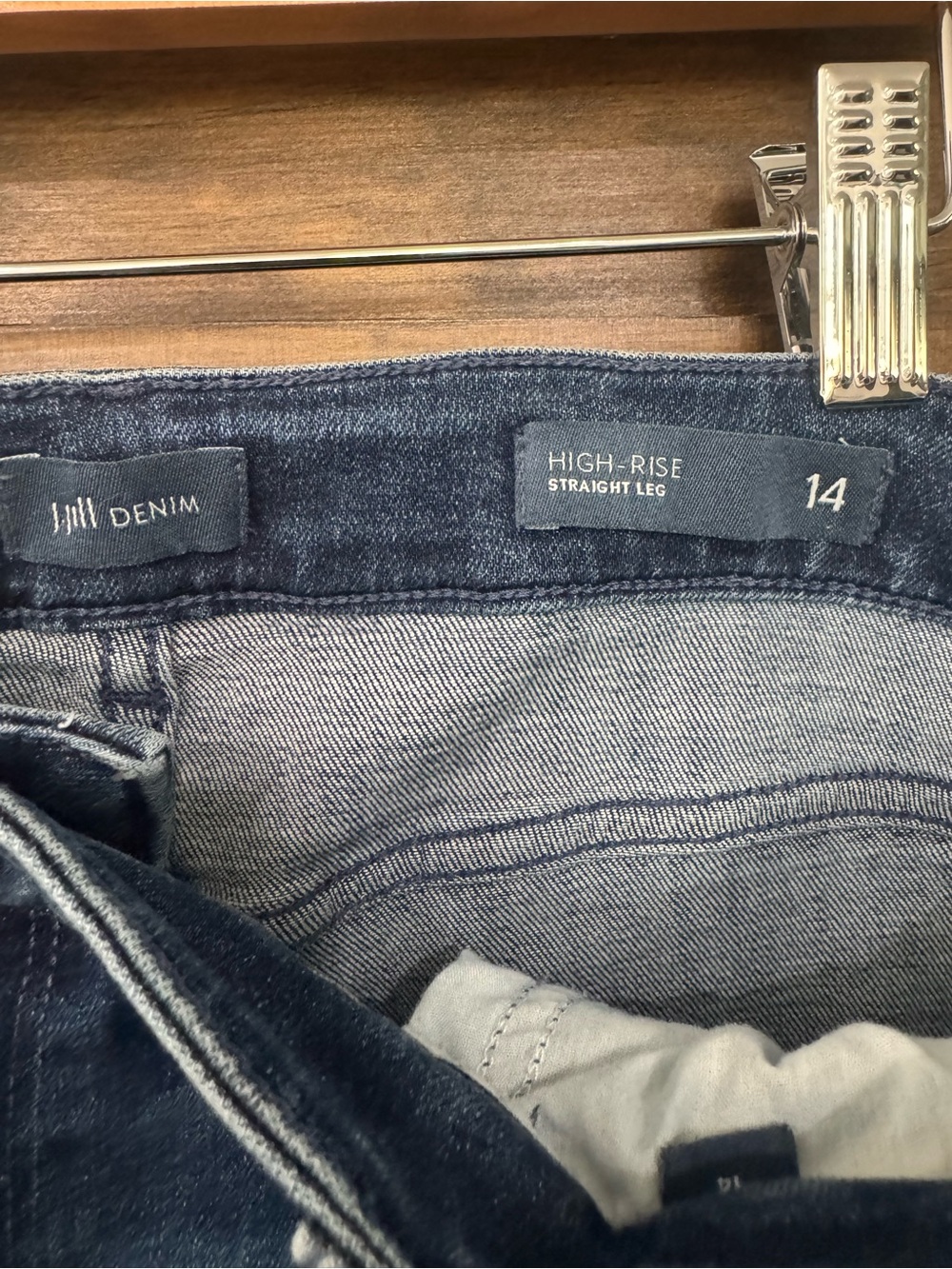 J.Jill Dark Blue Cuffed Jeans - High Rise, Straight Leg - Picture 4 of 6